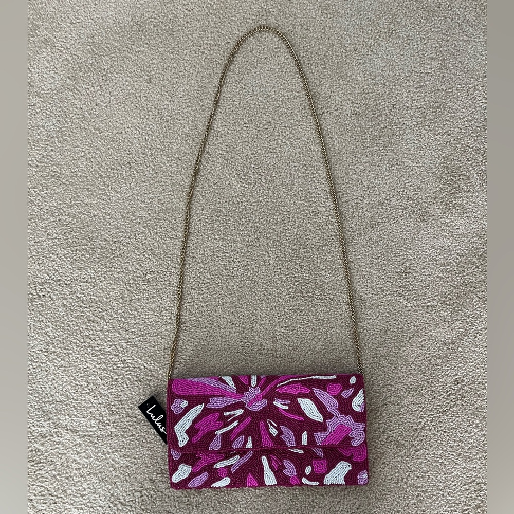 Lulu’s Pink Beaded Clutch